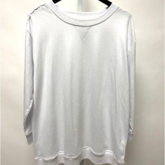 Roaman’s White Sweatshirt, long sleeve with crochet insert. Size 14/16. - Picture 1 of 4